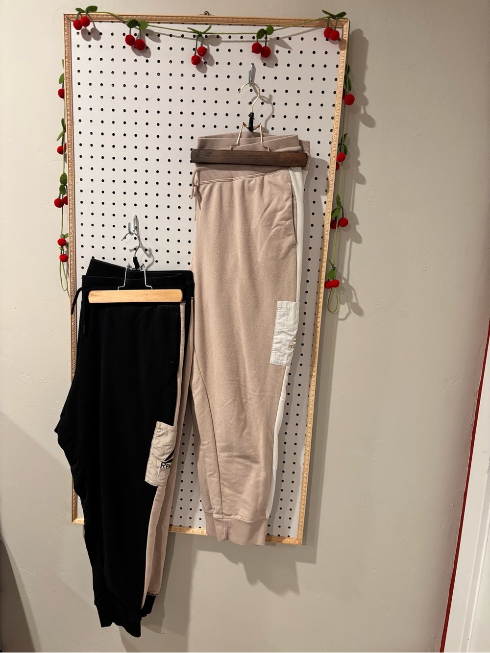 Colorblock Jogger Pants - Black & Beige